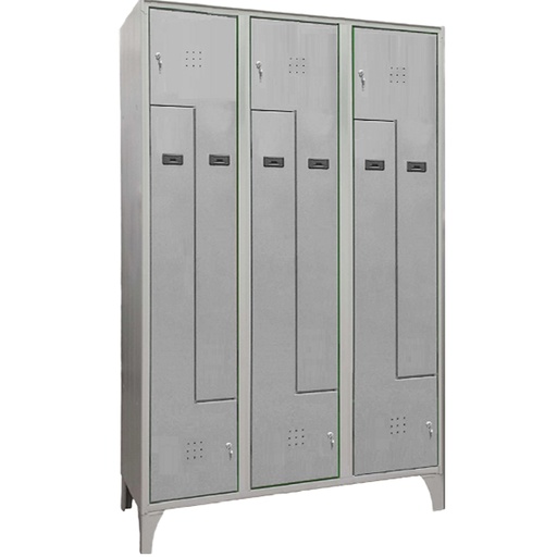 [D103611] Armadio spogliatoio in metallo salvaspazio a 6 ante a L 120x50xH195cm grigio 717