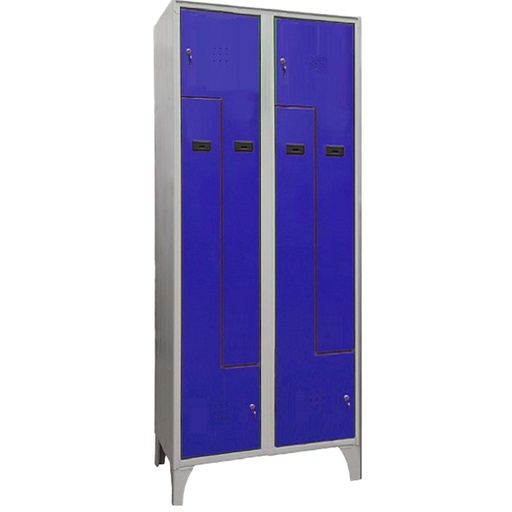 [D103613] Armadio spogliatoio in metallo salvaspazio a 4 ante a L 80x50xH195cm grigio con