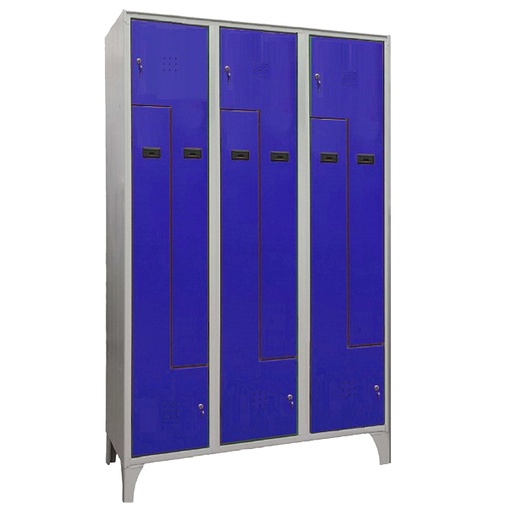 [D103614] Armadio spogliatoio in metallo salvaspazio a 6 ante a L 120x50xH195cm grigio con