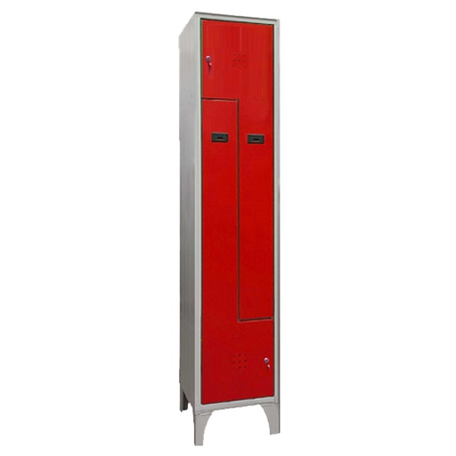 [D103615] Armadio spogliatoio in metallo salvaspazio a 2 ante a L 40x50xH195cm grigio con