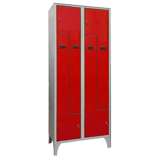 [D103616] Armadio spogliatoio in metallo salvaspazio a 4 ante a L 80x50xH195cm grigio con