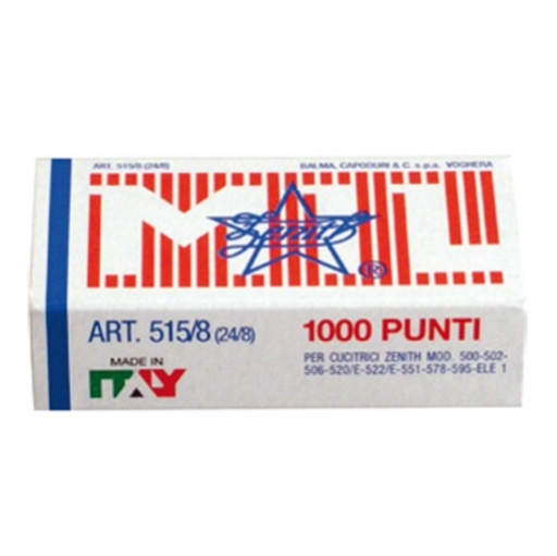 [D28141] SCATOLA 1000 PUNTI ZENITH 515/8 (24/8) IN ACCIAIO NATURALE
