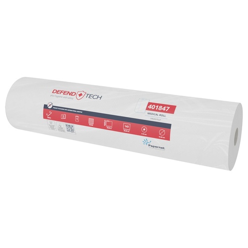 [D103769] Lenzuolino Medico Defend Tech in rotolo 2 veli H59cmx50m bianco Papernet