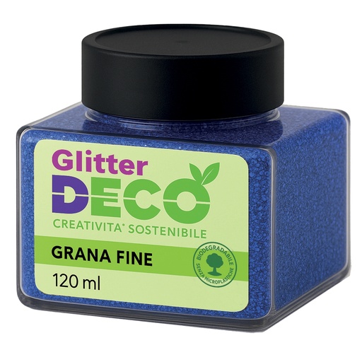 [D103894] Glitter Bio grana fine flacone 120ml blu Deco
