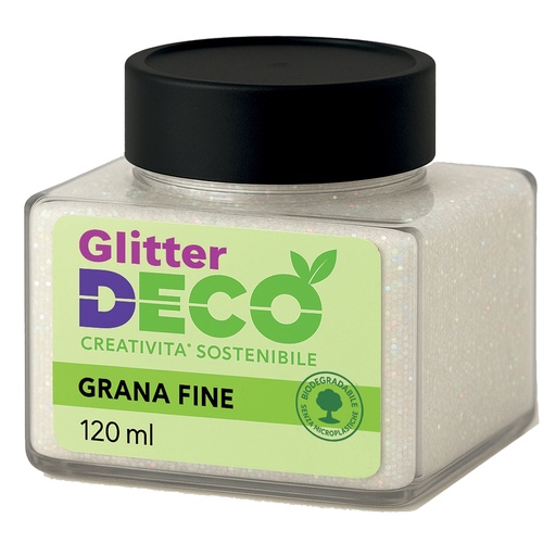 [D103896] Glitter Bio grana fine flacone 120ml iridescente Deco