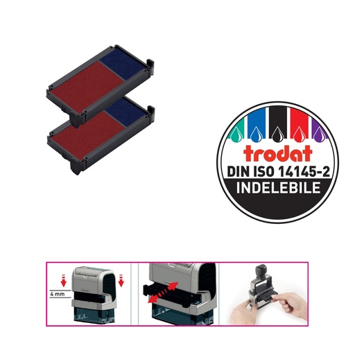 [D48083] Blister da 2 tamponi 6/4912-2 Blu/Rosso Trodat