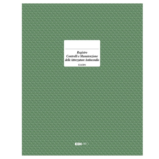 [D66668] REGISTRO CONTROLLO E MANUTENZIONE ATTREZZAT. ANTIINCENDI 48PG 31X24CM E2438N