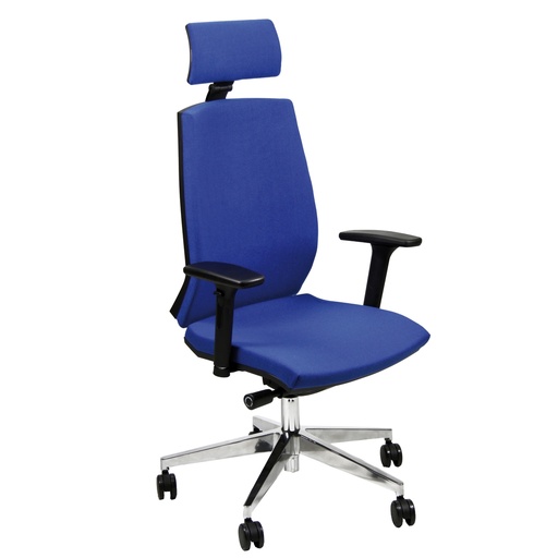 [D71256] Poltrona semidirezionale Larissa LR1SB blu c/braccioli regolabili e poggiatesta