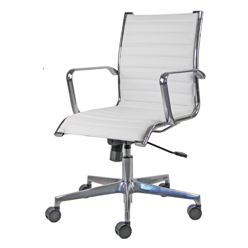 [D74201] Poltrona direzionale Pollux new PND pelle bianco braccioli inclusi