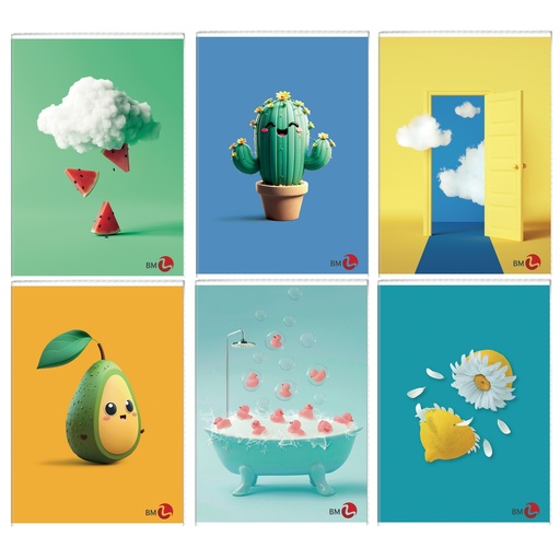 [D76448] Maxiquaderno A4 40fg+2 80gr 1 rigo c/margine Vibes BM