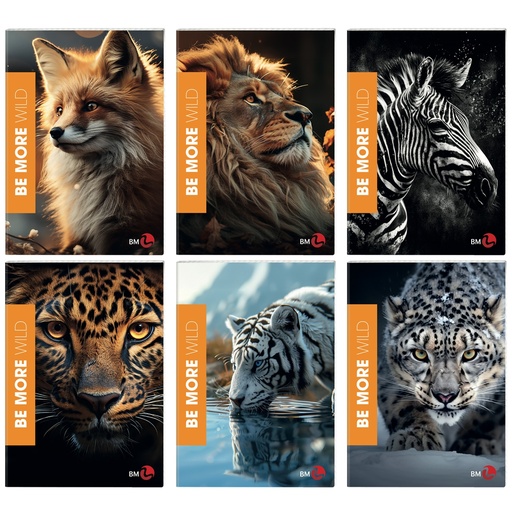 [D81924] Maxiquaderno A4 36fg+2 100gr rigo di 1a WILD Be More BM