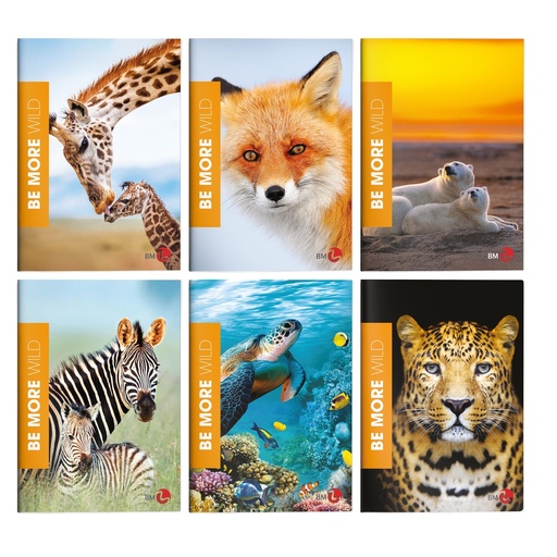 [D81925] Maxiquaderno A4 36fg+2 100gr rigo di 3a WILD Be More BM