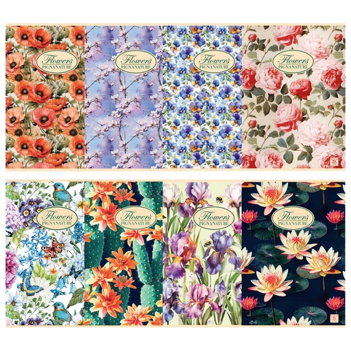 [D84654] MAXIQUADERNO A4 40fg+2 80gr 5mm NATURE FLOWERS PIGNA