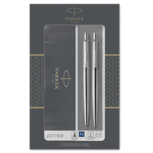 [D88266] Gift Set portamine 0,5mm + sfera M Jotter stainless steel CT Parker