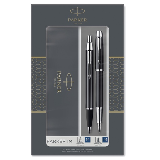 [D88267] Gift Set sfera M + stilografica M IM Black CT Parker