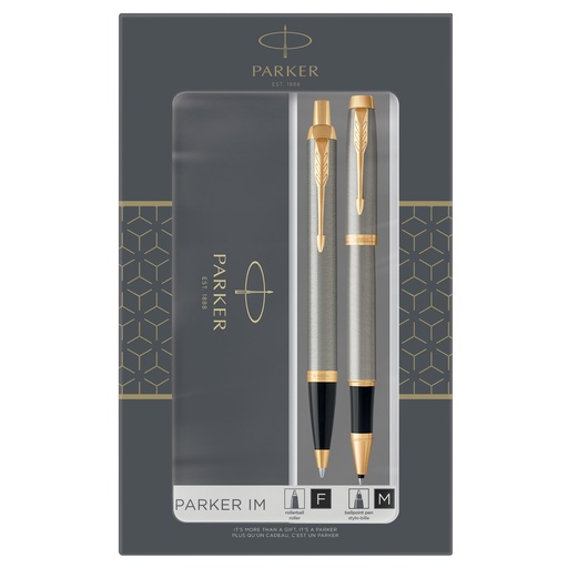 [D88268] Gift Set sfera M + roller a sfera IM Brushed Metal GT Parker