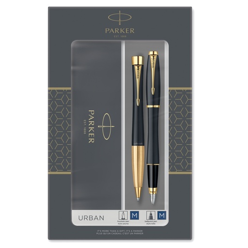 [D88269] Gift Set sfera M + stilografica M Urban Muted Black GT Parker