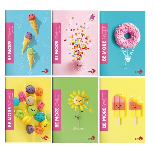 [D92584] Maxiquaderno A4 36fg+2 100gr rigo di 3a SWEET Be More BM