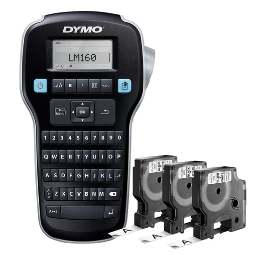 [D92694] Promo Pack ETICHETTATRICE LABELMANAGER 160 DYMO+3 nastri D1 12mm N/B