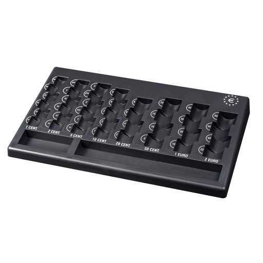 [D95840] Vassoio portamonete Euro 310x185x30mm nero in PP riciclata Iternet