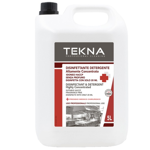 [D95909] Disinfettante detergente per superfici super concentrato 5lt Tekna