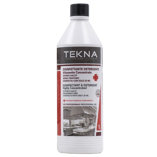 [D95910] Disinfettante detergente per superfici super concentrato 1lt Tekna