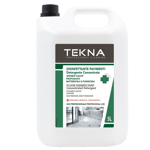 [D95911] Disinfettante detergente pavimenti concentrato profumato 5lt Tekna