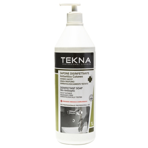 [D95914] Sapone disinfettante senza profumo con dispenser 1lt Tekna