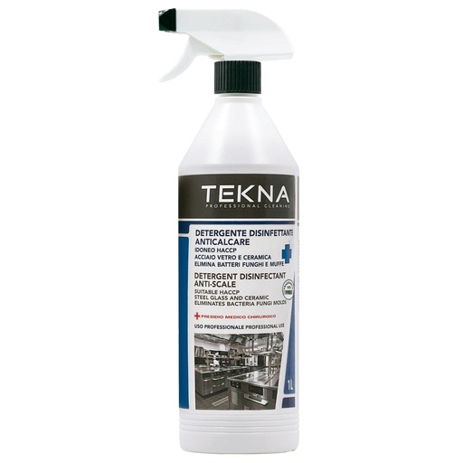 [D95917] Detergente disinfettante anticalcare senza profumo 1lt Tekna