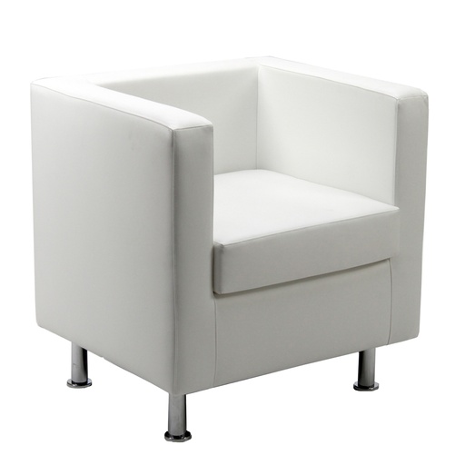 [D95952] Poltrona in similpelle Pragma PR1 bianco con braccioli inclusi