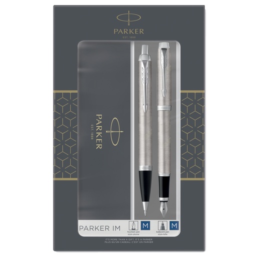 [D95962] Gift Set DUO IM stainless steel sfera+ stilografica Parker