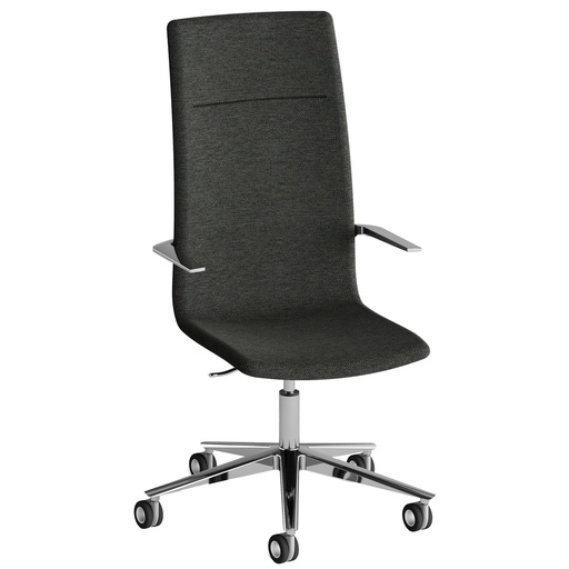 [D96087] Poltrona direzionale Kona KOA grigio scuro con braccioli fissi