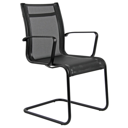 [D96118] Seduta attesa Pollux all black PVV nero con braccioli inclusi