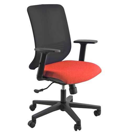 [D96128] Poltrona semidirezionale Vertigo VRA rosso/nero con braccioli regolabili