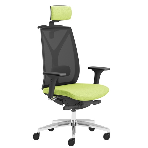 [D96132] Poltrona semidirezionale Velia VEAPG verde mela c/bracc.regolabili+poggiatesta