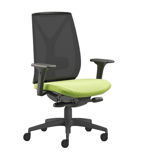 [D96133] Poltrona semidirezionale Velia VEA verde mela/nero con braccioli regolabili