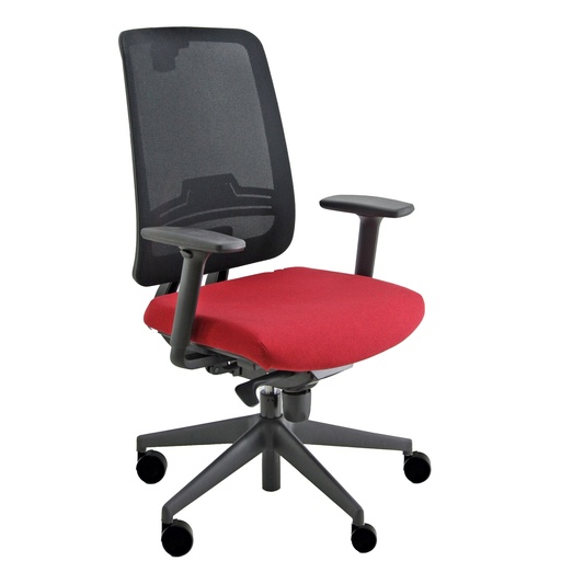 [D96141] Poltrona semidirezionale Absolute ASN rosso con braccioli regolabili