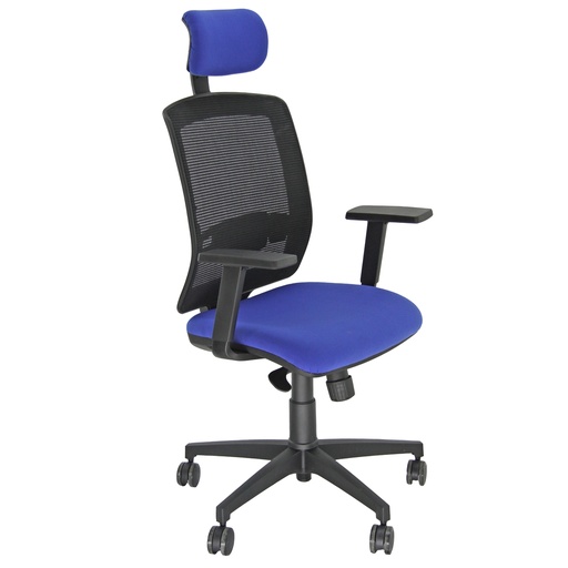 [D96152] Poltrona semidirezionale Molly MLAPG blu c/ bracc. regolabili e poggiatesta
