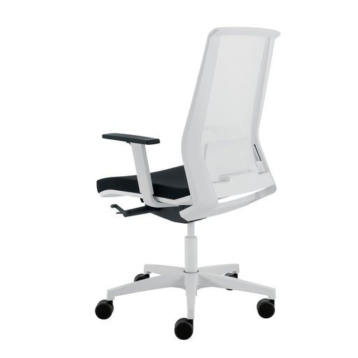 [D96155] Poltrona semidirezionale Light LLB nero/bianco con braccioli regolabili