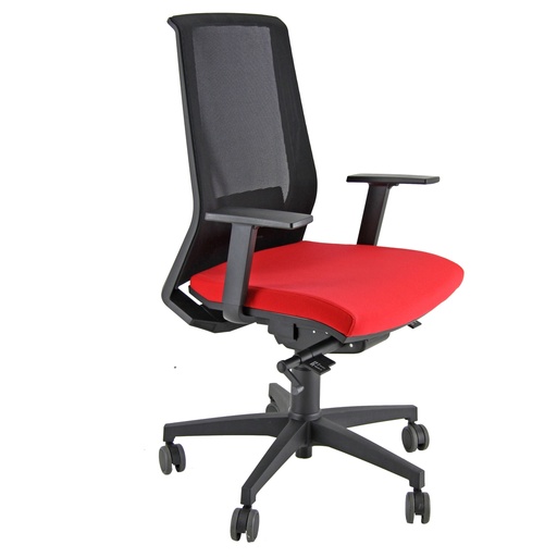 [D96158] Poltrona semidirezionale Light LLN rosso con braccioli regolabili