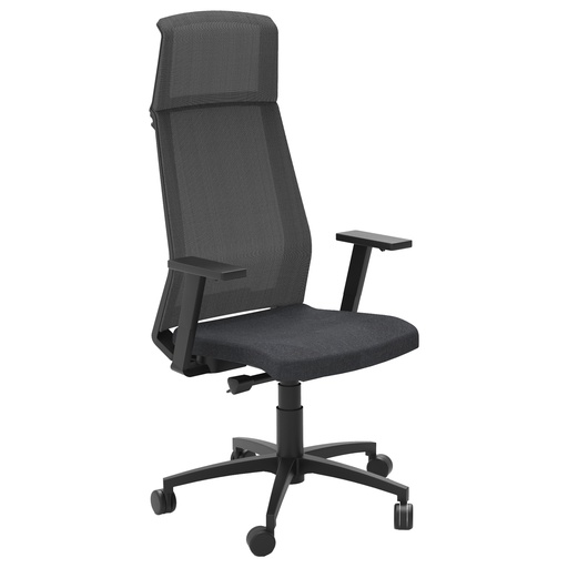 [D96159] Poltrona semidirezionale Light pro LLNPRO nero con braccioli regolabili