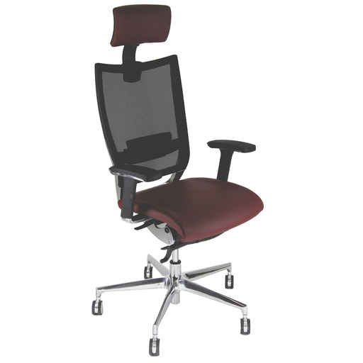 [D96161] Poltrona semidirezionale Elite concept COTPG bordeaux c/bracc regolab+poggiate