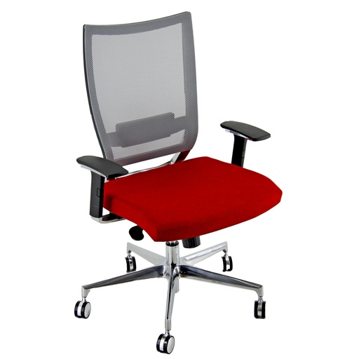 [D96163] Poltrona semidirezionale Elite concept COTXL rosso/grigio c/bracc regolabili