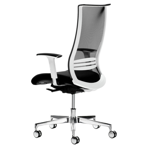 [D96169] Poltrona semidirezionale Elite wing WIE nero con braccioli regolabili