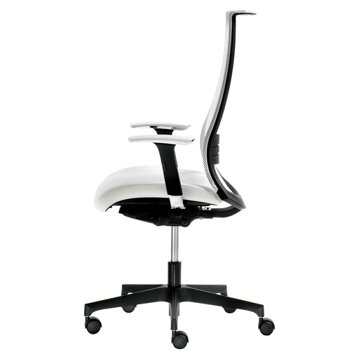 [D96170] Poltrona semidirezionale Elite wing WITB bianco/bianco con braccioli regolabili