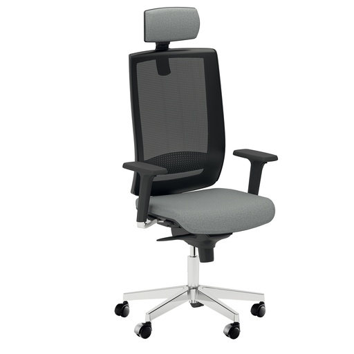 [D96226] Poltrona semidirezionale Kind KIPGN grigio chiaro c/ bracc. regolabili+poggiate