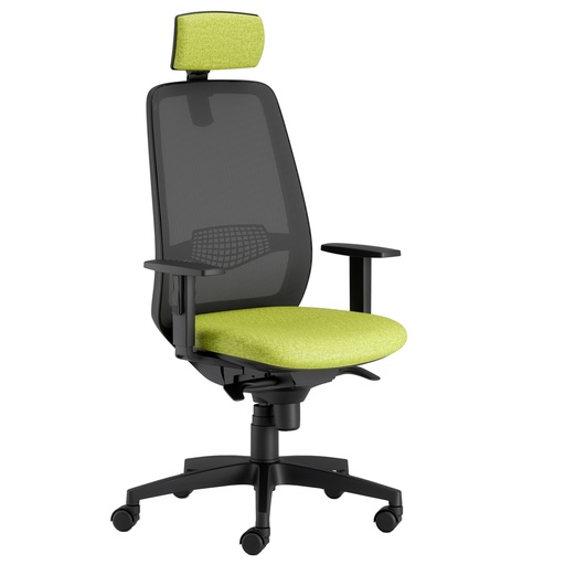 [D96247] Seduta operativa Tullio TUAPG verde mela/nero c/bracc regolabili+poggiatesta