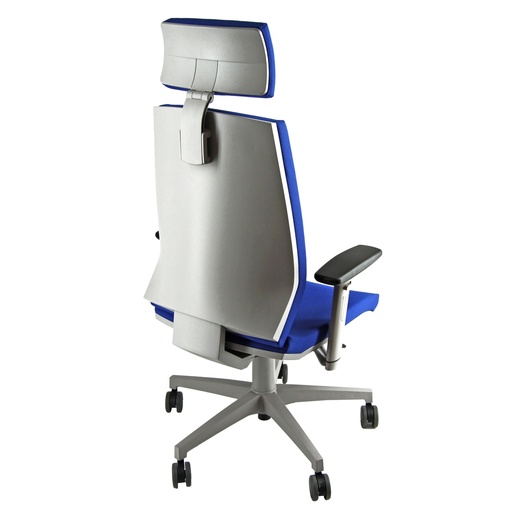 [D96252] Poltrona semidirezionale Larissa LR1G blu c/ braccioli regolabili e poggiatesta