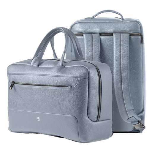 [D96375] Bi-Bag Gate Trended ecopelle dim. 42x28x14cm azzurro InTempo