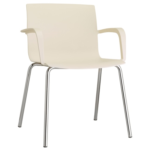 [D96473] Seduta attesa Melissa MEC bianco perla con braccioli inclusi